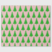 Blush Pink Weihnachtsbaum Wrapping Paper Geschenkpapier (Flach)