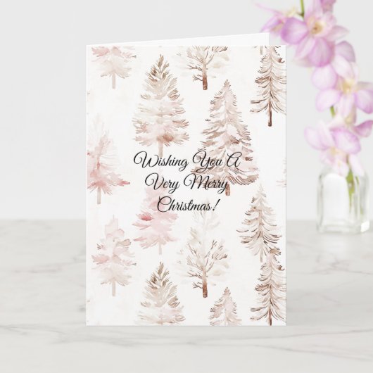 Blush Pink Weihnachtsbaumen Karte (Orchidee)