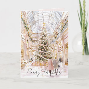 Blush Pink Weihnachtsbaumfenster Karte