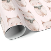Blush Pink Weihnachtskatzen Geschenkpapier (Rolleneckpunkt)