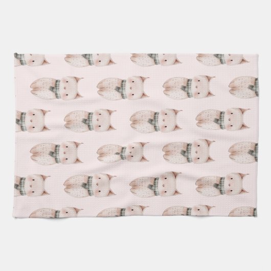 Blush Pink Weihnachtskatzen Geschirrtuch (Horizontal)