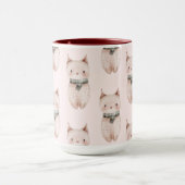 Blush Pink Weihnachtskatzen Tasse (Zentrum)