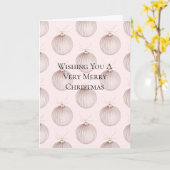 Blush Pink Weihnachtsschmuck Karte (Gelbe Blume)