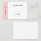 Blush Pink Weiß Modernes einfaches Template Elegan Visitenkarte (Vorne/Hinten)