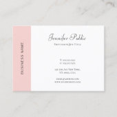 Blush Pink Weiß Modernes einfaches Template Elegan Visitenkarte (Vorderseite)