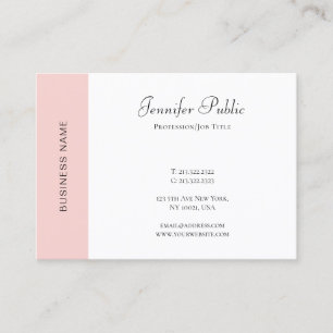 Blush Pink Weiß Modernes einfaches Template Elegan Visitenkarte