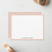 Blush Pink Weiß Modernes Klassisches Minimalistisc Mitteilungskarte (Vorderseite/Rückseite Beispiel)