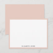 Blush Pink Weiß Modernes Klassisches Minimalistisc Mitteilungskarte (Vorne/Hinten)