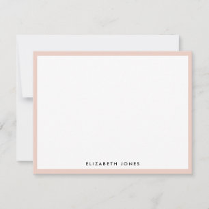 Blush Pink Weiß Modernes Klassisches Minimalistisc Mitteilungskarte