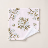 Blush Pink Weiße Baumwolle Bolzen Wasserfarbe Badhandtuch Set (Waschlappen)