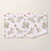 Blush Pink Weiße Baumwolle Bolzen Wasserfarbe Badhandtuch Set (Handtuch)