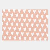 Blush Pink Weiße Herzen Blüte mit Liebe Geschenkpapier Set (Vorderseite 3)