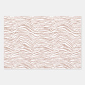 Blush Pink Weißer Glitzer Zebra Gold Confetti Geschenkpapier Set (Vorderseite 3)