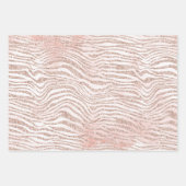 Blush Pink Weißer Glitzer Zebra Gold Confetti Geschenkpapier Set (Vorderseite)