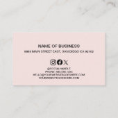 Blush Pink Weißer Minimal Moderner Salon Business Treuekarte (Rückseite)