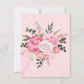 Blush Pink Weißer Peonies Brunch & Bubbly Einladung (Rückseite)