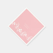 Blush Pink Weißes Brautparty Serviette (Ecke)