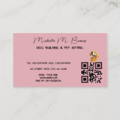 Blush Pink Welpe Doppy Walker Sitter QR Code Moder Visitenkarte (Rückseite)