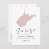 Blush Pink West Virginia Karte Save the Date (Vorne/Hinten)