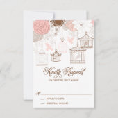 Blush Pink Whimsical Birdcages RSVP Card (Vorderseite)