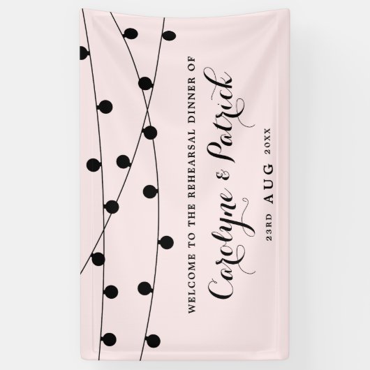 Blush Pink Whimsical Faillights Probe Dinner Banner (Vertikal)