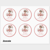 Blush Pink Whimsical Fairy Flowers Girl Birthday   Runder Aufkleber (Blatt)