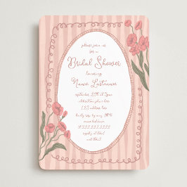 Blush Pink Whimsical Hand Painted Bridal Shower Einladung