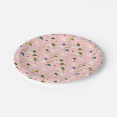 Blush Pink Whimsical Spring Flowers Blossom Pappteller (Schrägansicht)