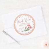 Blush Pink Whimsical Thank You Bridal Shower 01 Runder Aufkleber (Umschlag)