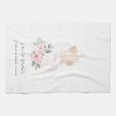 Blush Pink Whisk Spatula Floral Baking Utensitäten Geschirrtuch (Horizontal)