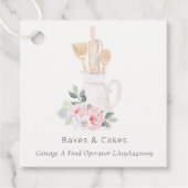 Blush Pink Whisk Spatula Spoons Backen Utensiden Geschenkanhänger (Vorderseite)