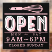 Blush Pink Whisky Offene Stunden Bäckerei Business Fensteraufkleber (Blatt 2)