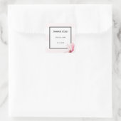 Blush Pink White 3 Streifen Magnolia Vielen Dank Quadratischer Aufkleber (Tasche)
