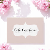 Blush Pink White Business Geschenkgutschein