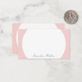 Blush Pink White Calligraphy Moderne Trendy Mitteilungskarte (Vorderseite/Rückseite Beispiel)