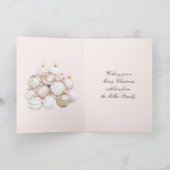 Blush Pink White Champagne Christmas Ornaments Karte (Innenseite)