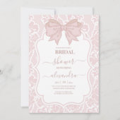 Blush Pink White Chinoiserie Brautparty Einladung (Vorderseite)