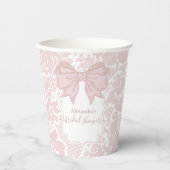 Blush Pink White Chinoiserie Brautparty Pappbecher (Vorderseite)