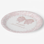 Blush Pink White Chinoiserie Brautparty Pappteller (Schrägansicht)