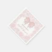 Blush Pink White Chinoiserie Brautparty Serviette (Ecke)