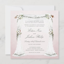 Blush Pink White Chuppah Wedding Einladung