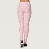 Blush Pink White Circles Dots Stilvolle Vorlage To Leggings (Rückseite)