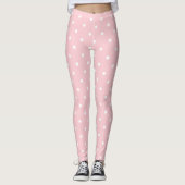 Blush Pink White Circles Dots Stilvolle Vorlage To Leggings (Vorderseite)