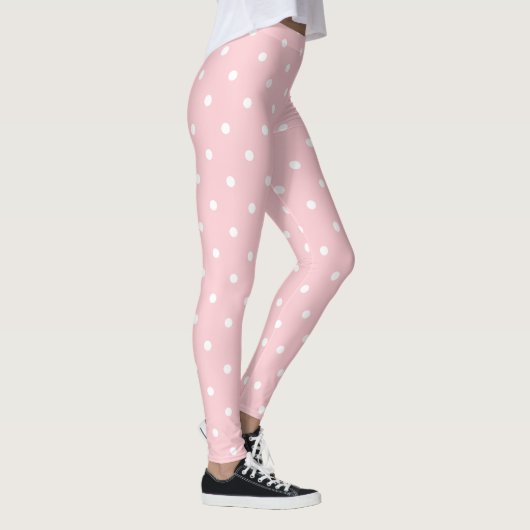 Blush Pink White Circles Dots Stilvolle Vorlage To Leggings (Rechts)