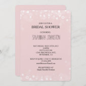 Blush Pink White Confetti Bokeh Brautparty Einladung (Vorne/Hinten)