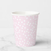 Blush Pink & White Confetti / Punkte Pappbecher (Links)