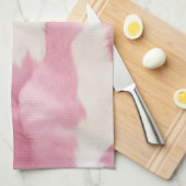 Blush Pink White Cowhid Animal Geschirrtuch (Viertel Falte)