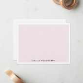 Blush Pink White Elegant Classic Luxus Minimalisti Mitteilungskarte (Vorderseite/Rückseite Beispiel)