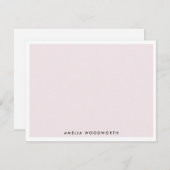 Blush Pink White Elegant Classic Luxus Minimalisti Mitteilungskarte (Vorne/Hinten)