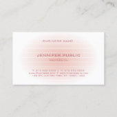 Blush Pink White Elegant Modernes Monogram Trendy Visitenkarte (Rückseite)